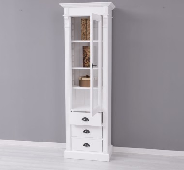 Wardrobe with 1 glass door, 3 drawers, Directoire Collection - PS425