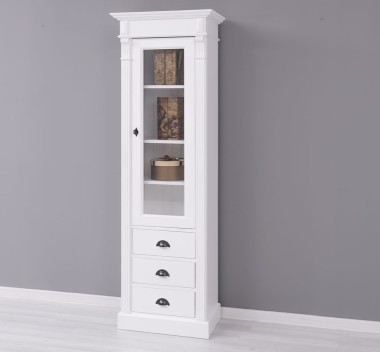 Wardrobe with 1 glass door, 3 drawers, Directoire Collection - PS425