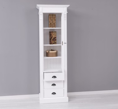 Wardrobe with 1 glass door, 3 drawers, Directoire Collection - PS425