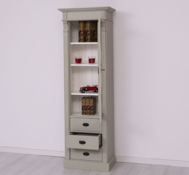Wardrobe with 1 glass door, 3 drawers, Directoire Collection - PS425