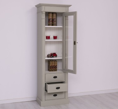 Wardrobe with 1 glass door, 3 drawers, Directoire Collection - PS425