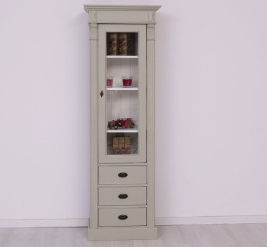 Wardrobe with 1 glass door, 3 drawers, Directoire Collection - PS425