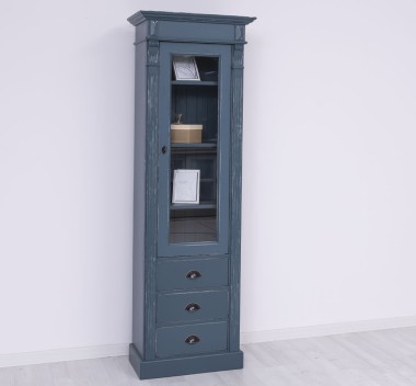 Wardrobe with 1 glass door, 3 drawers, Directoire Collection - PS425