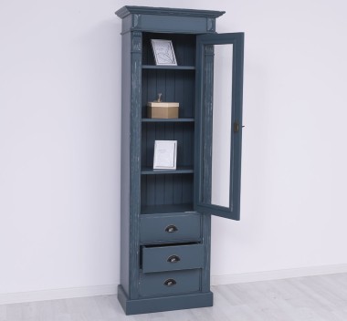 Wardrobe with 1 glass door, 3 drawers, Directoire Collection - PS425