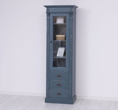 Wardrobe with 1 glass door, 3 drawers, Directoire Collection - PS425