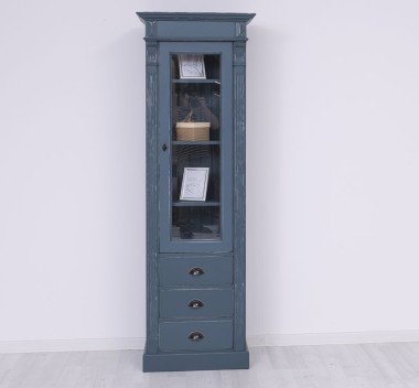 Wardrobe with 1 glass door, 3 drawers, Directoire Collection - PS425