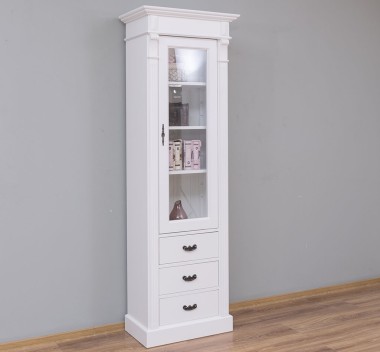Wardrobe with 1 glass door, 3 drawers, Directoire Collection - PS425