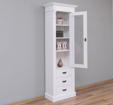 Wardrobe with 1 glass door, 3 drawers, Directoire Collection - PS425