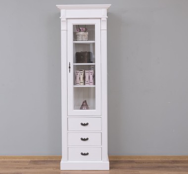 Wardrobe with 1 glass door, 3 drawers, Directoire Collection - PS425