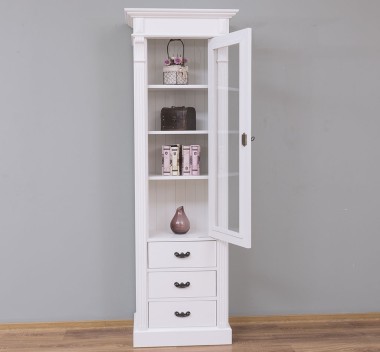 Wardrobe with 1 glass door, 3 drawers, Directoire Collection - PS425