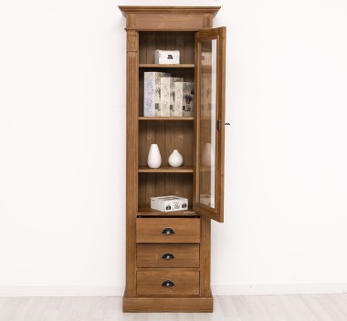 Wardrobe with 1 glass door, 3 drawers, Directoire Collection - PS425