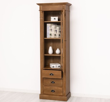 Wardrobe with 1 glass door, 3 drawers, Directoire Collection - PS425