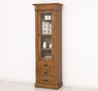 Wardrobe with 1 glass door, 3 drawers, Directoire Collection - PS425
