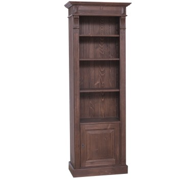 Narrow bookcase with 1 door, open shelf, Directoire Collection - PS176