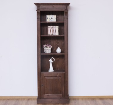 Narrow bookcase with 1 door, open shelf, Directoire Collection - PS176