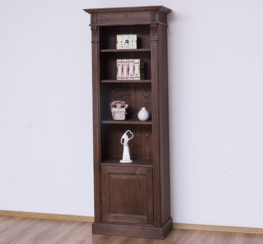 Narrow bookcase with 1 door, open shelf, Directoire Collection - PS176
