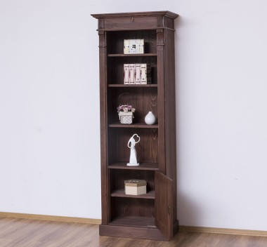 Narrow bookcase with 1 door, open shelf, Directoire Collection - PS176