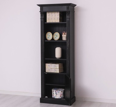 Narrow bookcase with 1 door, open shelf, Directoire Collection - PS176
