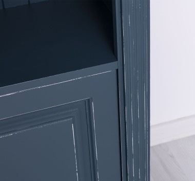 Narrow bookcase with 1 door, open shelf, Directoire Collection - PS176