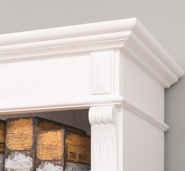 Narrow bookcase with 1 door, open shelf, Directoire Collection - PS176