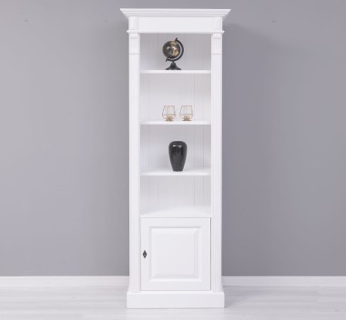 Narrow bookcase with 1 door, open shelf, Directoire Collection - PS176