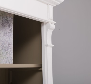 Narrow bookcase with 1 door, open shelf, Directoire Collection - PS176