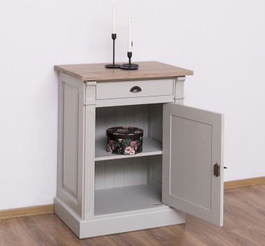 Sideboard with 1 door, 1 drawer, oak top, BAS, Directoire Collection - PS27BAS-TOP OAK