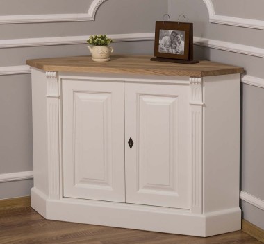 Corner sideboard, 2 doors, oak top, BAS, Directoire Collection - PS59BAS-TOP OAK