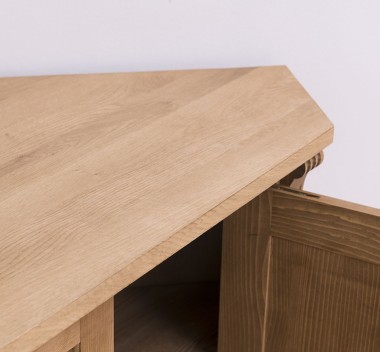 Corner sideboard, 2 doors, oak top, BAS, Directoire Collection - PS59BAS-TOP OAK