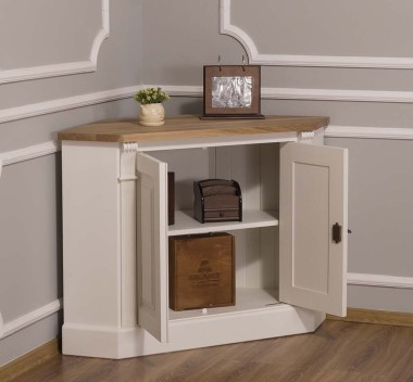 Corner sideboard, 2 doors, oak top, BAS, Directoire Collection - PS59BAS-TOP OAK