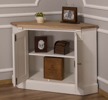 Corner sideboard, 2 doors, oak top, BAS, Directoire Collection - PS59BAS-TOP OAK