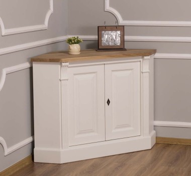 Corner sideboard, 2 doors, oak top, BAS, Directoire Collection - PS59BAS-TOP OAK