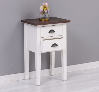 Bedside table 2 drawers top oak - PS475-TOP OAK