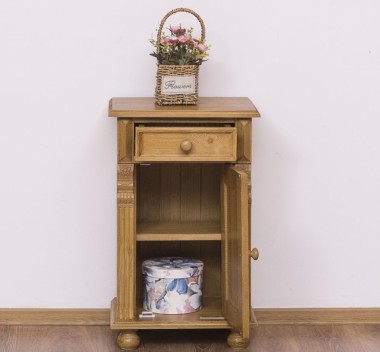 Nightstand with ornaments, 1 door and 1 drawer - PS39