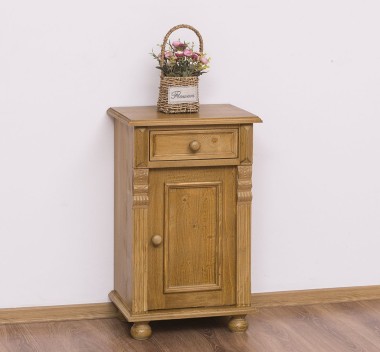 Nightstand with ornaments, 1 door and 1 drawer - PS39