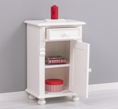 Nightstand with ornaments, 1 door and 1 drawer - PS39
