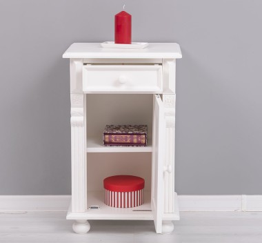 Nightstand with ornaments, 1 door and 1 drawer - PS39