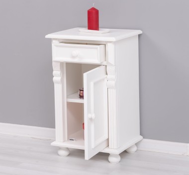 Nightstand with ornaments, 1 door and 1 drawer - PS39