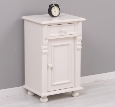 Nightstand with ornaments, 1 door and 1 drawer - PS39