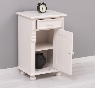 Nightstand with ornaments, 1 door and 1 drawer - PS39