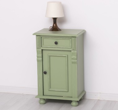 Nightstand with ornaments, 1 door and 1 drawer - PS39