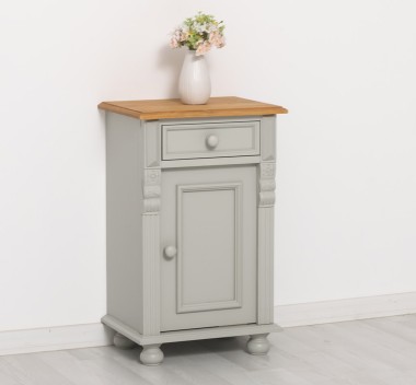Nightstand with ornaments, 1 door and 1 drawer - PS39