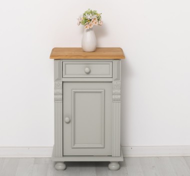 Nightstand with ornaments, 1 door and 1 drawer - PS39