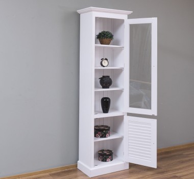 Narrow display case, 1 door + 1 glass door, Shutter Collection - PS574