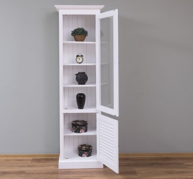 Narrow display case, 1 door + 1 glass door, Shutter Collection - PS574