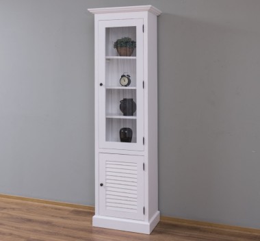 Narrow display case, 1 door + 1 glass door, Shutter Collection - PS574