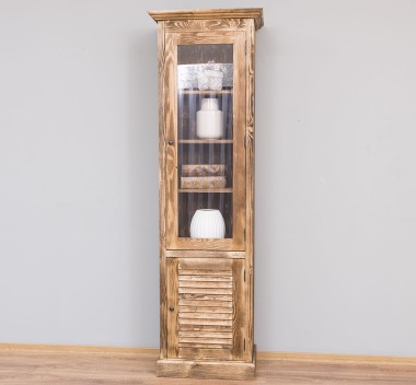 Narrow display case, 1 door + 1 glass door, Shutter Collection - PS574