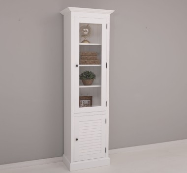 Narrow display case, 1 door + 1 glass door, Shutter Collection - PS574
