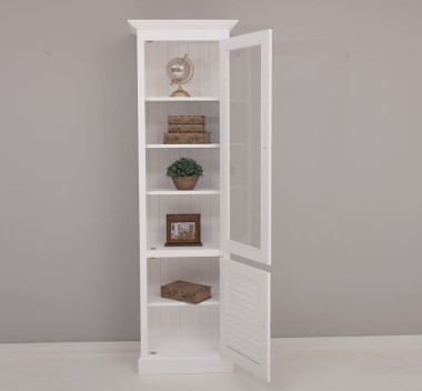 Narrow display case, 1 door + 1 glass door, Shutter Collection - PS574