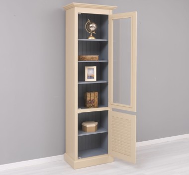Narrow display case, 1 door + 1 glass door, Shutter Collection - PS574